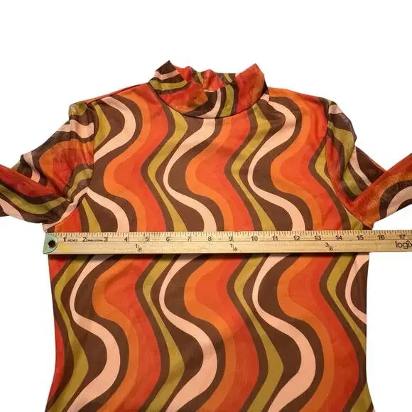 Princess Polly Retro Mesh Mini Dress Open Back Long Sleeve Size 8 Lined - Picture 5 of 7